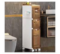 Failjierue Armoire de Rangement étroite pour Serviettes de Bain, Meuble de Rangement sur Pied, avec tiroirs et poignées, pour Petite Salle de Bain, Toilettes, buanderie(3th Floor)