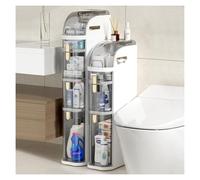 Failjierue Armoire de rangement mince avec tiroirs et roulettes transparents pour salle de bain, cuisine, salon et toilettes (4 niveaux)