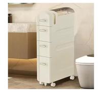 Failjierue Armoire de rangement mince de 17,8 cm avec tiroirs et roulettes transparents - Organisateur à espace étroit pour papier toilette, cuisine et buanderie - Unité autonome peu encombrante