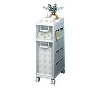 Failjierue Armoire de rangement mince pour salle de bain, support de papier toilette, petite armoire de salle de bain, armoire de toilette latérale de grande capacité (2 niveaux)