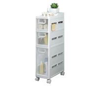 Failjierue Armoire de rangement mince pour salle de bain, support de papier toilette, petite armoire de salle de bain, armoire de toilette latérale de grande capacité (3 niveaux)