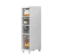 Failjierue Armoire de rangement mobile étroite à roulettes pour espaces de salle de bain et petits espaces, organiseur autonome avec roulettes pour chambre à coucher, cuisine, table de chevet (blanc