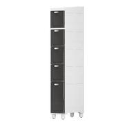 Failjierue Armoire de rangement mobile étroite à roulettes pour espaces de salle de bain et petits espaces, organiseur autonome avec roulettes pour chambre à coucher, cuisine, table de chevet (gris, 5