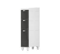 Failjierue Armoire de rangement mobile étroite à roulettes pour espaces de salle de bain et petits espaces, organiseur autonome avec roulettes pour chambre à coucher, cuisine, table de chevet (gris, 3