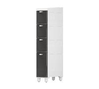 Failjierue Armoire de rangement mobile étroite à roulettes pour espaces de salle de bain et petits espaces, organiseur autonome avec roulettes pour chambre à coucher, cuisine, table de chevet (gris, 4