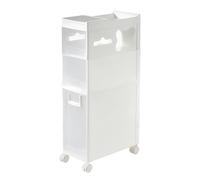 Failjierue Armoire de salle de bain étroite avec roulettes - Organiseur de papier toilette fin pour petits espaces - Unité de rangement verticale en plastique (3 niveaux)