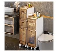 Failjierue Armoire de salle de bain mince autonome - Rangement étroit avec tiroirs, organiseur mobile pour papier toilette, meuble peu encombrant pour petite salle de bain, cuisine, buanderie (2ème
