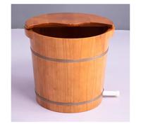 Failjierue Baignoire pour pieds en bois de chêne massif avec couvercle, valve de vidange et roues universelles - Lavabo de bain de qualité supérieure pour la maison, les spas et les hôtels - Baignoire