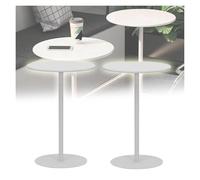 Failjierue Lot de 2 tables d'appoint rondes en métal - Petite table de chevet d'appoint pour canapé, table de chevet, salon et utilisation du café (48 x 62 cm)