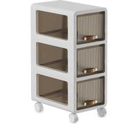 Failjierue Meuble de Salle de Bain étroit et Fin avec tiroirs, Rangement Vertical pour Petits espaces et espaces restreints, Meuble de Rangement indépendant(3-Tiers)