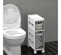 Failjierue Petit meuble de rangement de salle de bain pour petits espaces - Organiseur étroit de papier toilette avec étagères, demi-étagère de salle de bain et toilettes - Unité compacte pour chambre