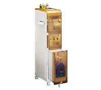 Failjierue Petite armoire de rangement étroite pour salle de bain avec tiroirs pour espaces restreints, organiseur autonome mince pour salle de bain, cuisine et buanderie (3e étage)