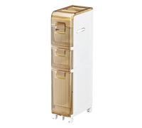 Failjierue Petite armoire de salle de bain étroite avec tiroirs - Organiseur d'angle mince pour toilettes et espaces restreints - Rangement autonome au sol (3e étage)