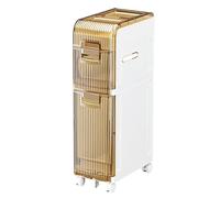 Failjierue Petite armoire de salle de bain étroite avec tiroirs - Organiseur d'angle mince pour toilettes et espaces restreints - Rangement autonome au sol (2ème étage)