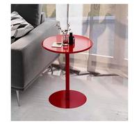 Failjierue Petite table d'appoint polyvalente en métal pour bout de canapé, cocktail, bistrot, café en plein air, cuisine, petit déjeuner, salle à manger et collation, rouge (40 x 56 cm)