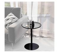 Failjierue Petite Table D'appoint Ronde en Métal Noir, Table De Bistrot pour Canapé, Bar À Café Extérieur, Cuisine, Salle À Manger Et Collation(48x62cm)