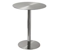 Failjierue Petite Table de comptoir Haute en Acier Inoxydable pour Patio extérieur, Bar, Cocktail, Bistro, Petit-déjeuner, pub, Table Basse(50x74cm)