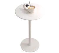 Failjierue Petite Table Haute Ronde avec Plateau et Base en métal Blanc, Table d'appoint multifonctionnelle pour pub, Bar, Salle à Manger, bistrot, café, terrasse et extérieur(40x56cm)