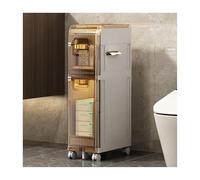 Failjierue Petites armoires de rangement à poser au sol avec tiroirs, armoire de rangement latérale pour toilettes du côté de la salle de bain, armoire d'angle haute, organisateur d'évier de bain