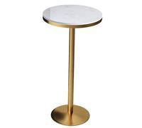 Failjierue Round Marble Bar Table - Gold Metal Frame Counter-Height Dining Set for Kitchens, Cafés & Parties(55x105cm)