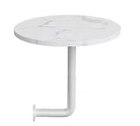 Failjierue Table Basse De Bistrot en L avec Plateau en Bois Et Support en Fer, Table D'appoint Ronde Murale Simple pour Restaurant, Café, Restaurant De Nouilles(Style 5,35x45cm)