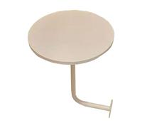 Failjierue Table basse ronde en bois MDF en forme de L avec plateau en bois et support en fer pour café, restaurant, salon, balcon, blanc (30 x 45 cm)