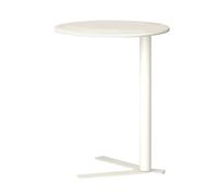 Failjierue Table basse ronde en fer pour canapé, chambre à coucher, table de chevet/table à boire pour salon, jardin et pique-nique, blanc