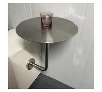 Failjierue Table basse ronde - Petite table d'appoint portable avec base en acier inoxydable pour jardin, terrasse, café et restaurant (50 x 45 cm)