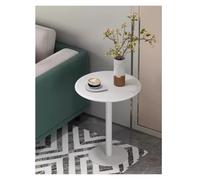 Failjierue Table Basse Ronde pour Salon, Cuisine, Salle à Manger, bistrot, Table de réunion extérieure, Blanche(48x72cm)