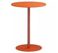 Failjierue Table d'appoint ronde avec cadre en métal - Petite table d'appoint / table de bistrot / table de snack/table de bar à café / table à manger pour petit déjeuner - Orange (48 x 62 cm)