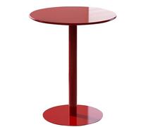 Failjierue Table d'appoint Ronde Simple et Haute Rouge avec Base en métal Robuste, idéale pour Un Bar Un Bistro ou Un Salon Table à Manger Rouge(60x72cm)
