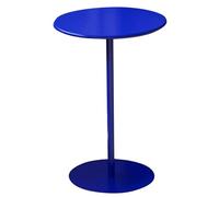 Failjierue Table de bar haute industrielle bleue - Table ronde stable avec base, table de cocktail et de bar pour la maison, la cuisine, le petit déjeuner (40 x 72 cm)