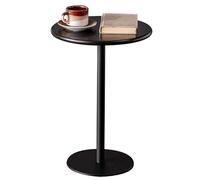 Failjierue Table de bar haute ronde, noire, hauteur comptoir, pub et petite table de bistrot, table de cocktail avec dessus et base en métal pour la maison, îlot de cuisine (60 x 72 cm)