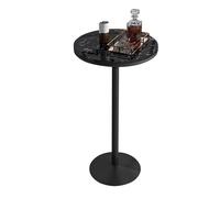 Failjierue Table de bar nordique simple avec plateau en marbre pour petit déjeuner, cocktail, bistrot, salle à manger, noir (55 x 105 cm)