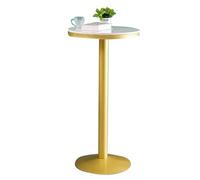 Failjierue Table de bar ronde avec base en métal pour bistrot, pub, table haute avec plateau en marbre pour cuisine, salle à manger, bistrot, magasin de petit-déjeuner (55 x 75 cm)