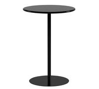 Failjierue Table de bar ronde avec base en métal pour petites zones, maison, îlot de cuisine et comptoir de bar | Noir (40 x 56 cm)