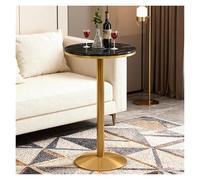 Failjierue Table de bar ronde avec plateau en marbre de 75/95/105 cm de hauteur, petite table de bistrot pour cuisine, salle à manger et petit déjeuner (55 x 95 cm)