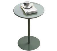 Failjierue Table de bar ronde avec plateau en métal et base stable pour la maison, le bureau, la salle à manger et l'extérieur, vert (60 x 72 cm)