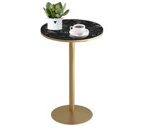 Failjierue Table de bar ronde de 55 cm avec plateau en marbre et base en métal pour salle à manger, cuisine et bar à domicile (55 x 105 cm)