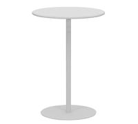 Failjierue Table de bar ronde haute blanche - Table de bistrot stable avec base, grande table de comptoir à cocktails pour la maison, la cuisine, le petit déjeuner (48 x 62 cm)