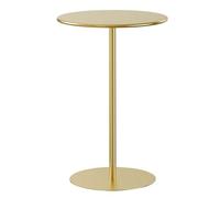 Failjierue Table de bistrot avec base en métal ronde pour cuisine, salle à manger, petit espace, table basse haute pour pub, bistrot, doré (40 x 72 cm)