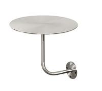 Failjierue Table de bistrot de style industriel - Table de cocktail en forme de L avec finition en acier inoxydable, table basse hauteur classique pour bar à domicile, coin cuisine, petit espace de