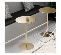 Failjierue Table de bistrot dorée avec base, 1 pièce de bar ronde en métal pour cuisine, salle à manger, petit espace, table basse basse de bistrot (40 x 56 cm)