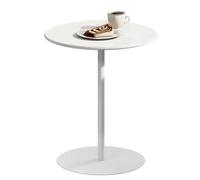 Failjierue Table de bistrot ronde blanche avec base en métal robuste pour cuisine, salle à manger, poste de travail et bureau (40 x 72 cm)