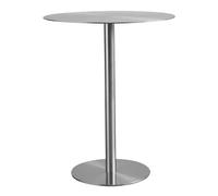 Failjierue Table de salle à manger ronde en acier inoxydable pour extérieur, bistrot, pub, patio, jardin, bar et cocktail haut (50 x 74 cm)