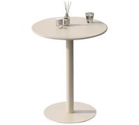 Failjierue Table de salle à manger ronde haute hauteur pour conférence de bureau, réunions de café et utilisation en extérieur ; également comme table à cocktail, bar, bistrot, pub | Beige (48 x 72 cm