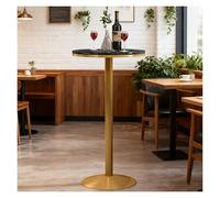 Failjierue Table ronde de luxe pour bistrot, base en métal avec dessus en marbre, petite table d'appoint pour comptoir de café intérieur et extérieur, bureau de cuisine (55 x 105 cm)