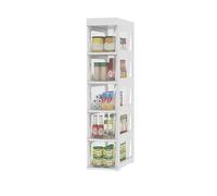 Failjierue Tiroirs de Rangement empilables pour Salle de Bain, Armoire étroite de 18 cm avec tiroirs Transparents et roulettes, Organiseur Vertical Autonome pour Papier Toilette(Style 2,5-Tiers)