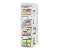 Failjierue Tiroirs de Rangement empilables pour Salle de Bain, Armoire étroite de 18 cm avec tiroirs Transparents et roulettes, Organiseur Vertical Autonome pour Papier Toilette(Style 2,4-Tiers)