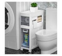 Failjierue Unité de rangement mobile étroite pour salle de bain de 15,2 cm avec 2/3/4 tiroirs et roulettes, organiseur compact autonome pour salon, chambre à coucher (2 niveaux)